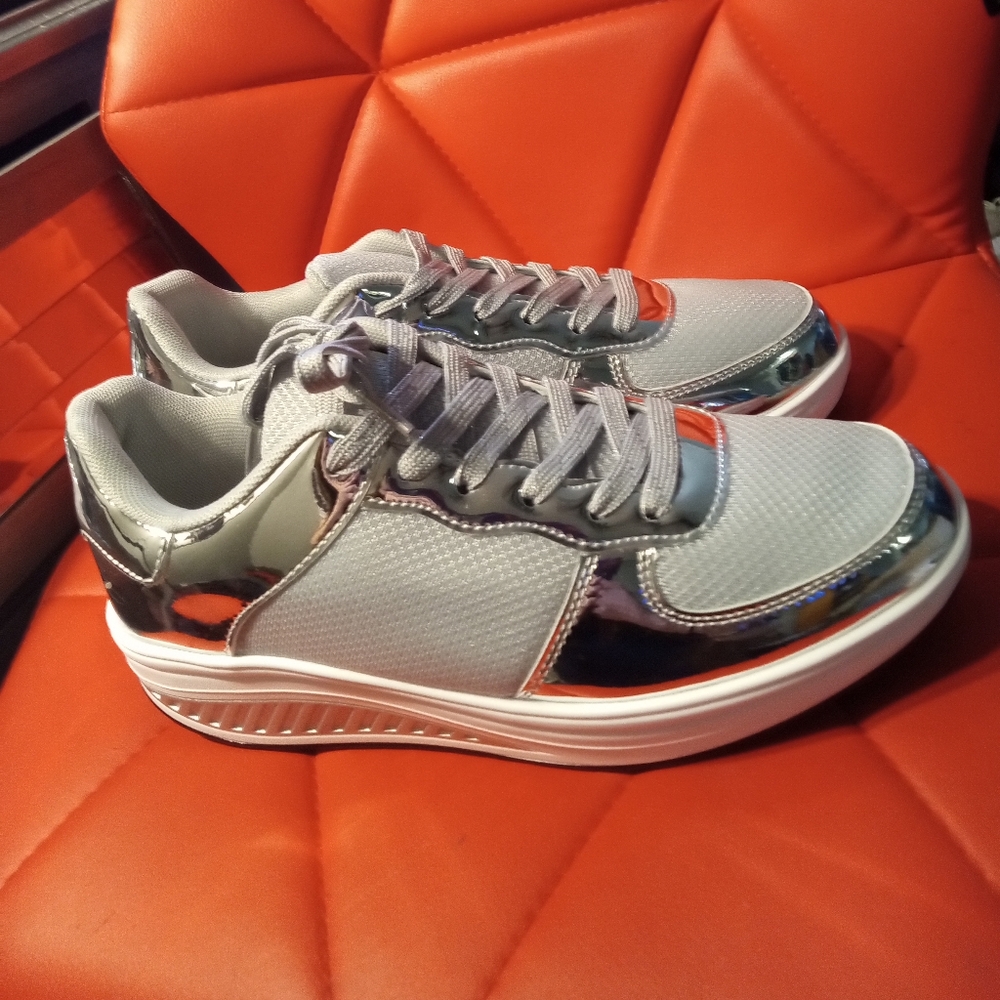 Silver Fashion Sneakers